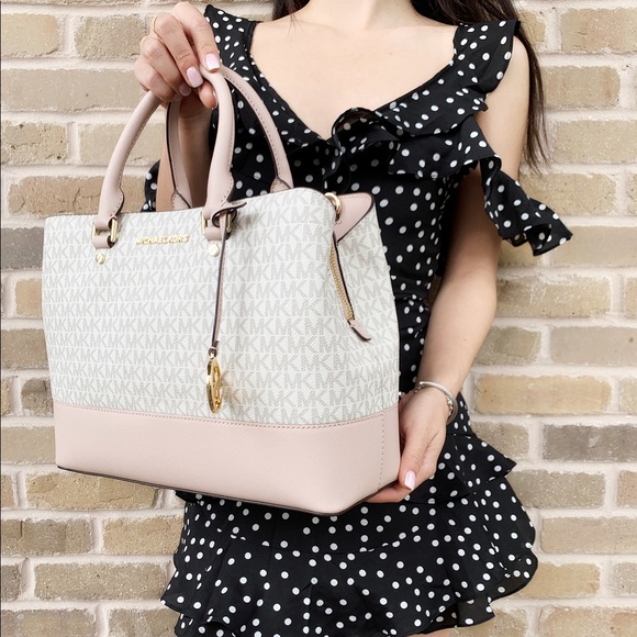 Michael Kors Large Savannah satchel vanilla Pink - Picture 5 of 8